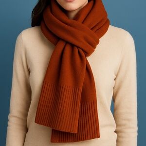 Brown extra-long responsible merino wool scarf NWT